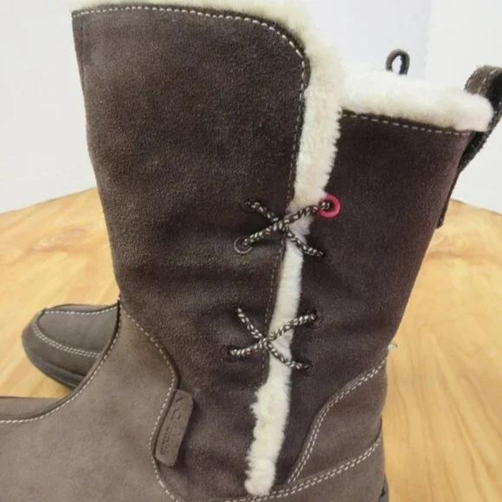 COLUMBIA Delancey Omni Shield Brown Suede Boots Womens 8.5 Omni-Grip Rubber Sole - Picture 3 of 14